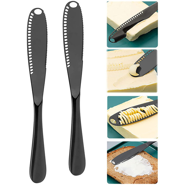 2Pcs Butter Spreader Knife, Stainless Steel Butter Knife Spreader Heated  Butter Knife and Grater with Serrated